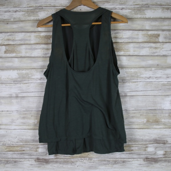 Athleta Green Olive Layered Tank Top sz Small - Picture 2 of 7
